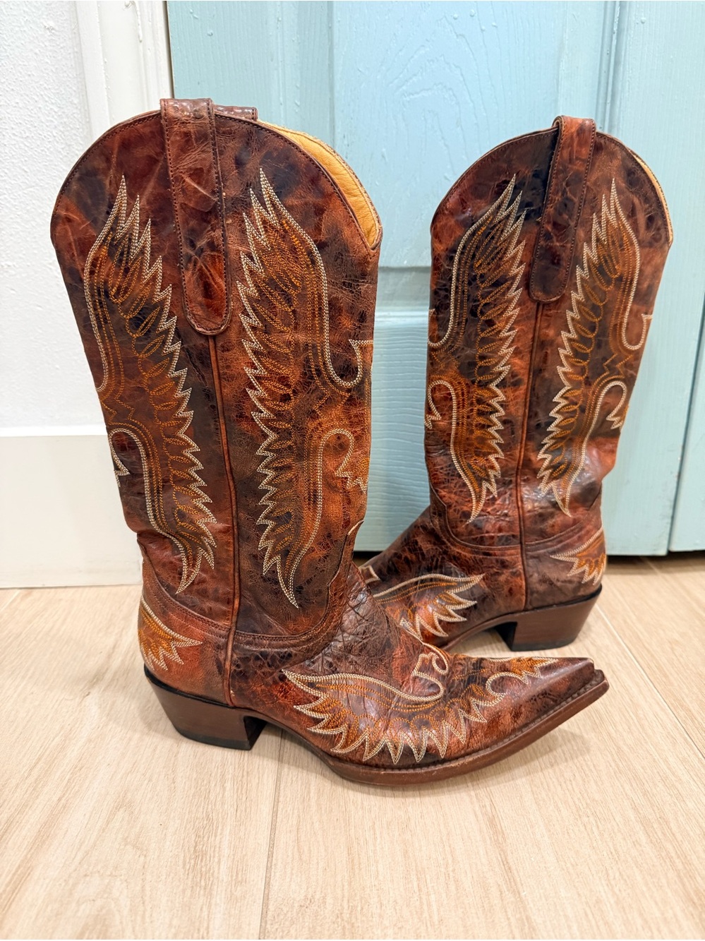 Old Gringo Eagle Multi-tone Distressed Brown Snip Toe Boots size 7